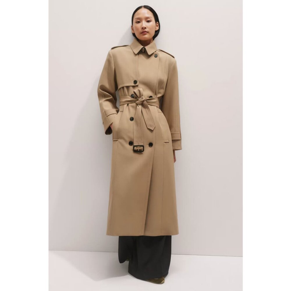 NWOT ME+EM Wool Blend Relaxed Trench Coat